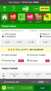 Odibet Interface